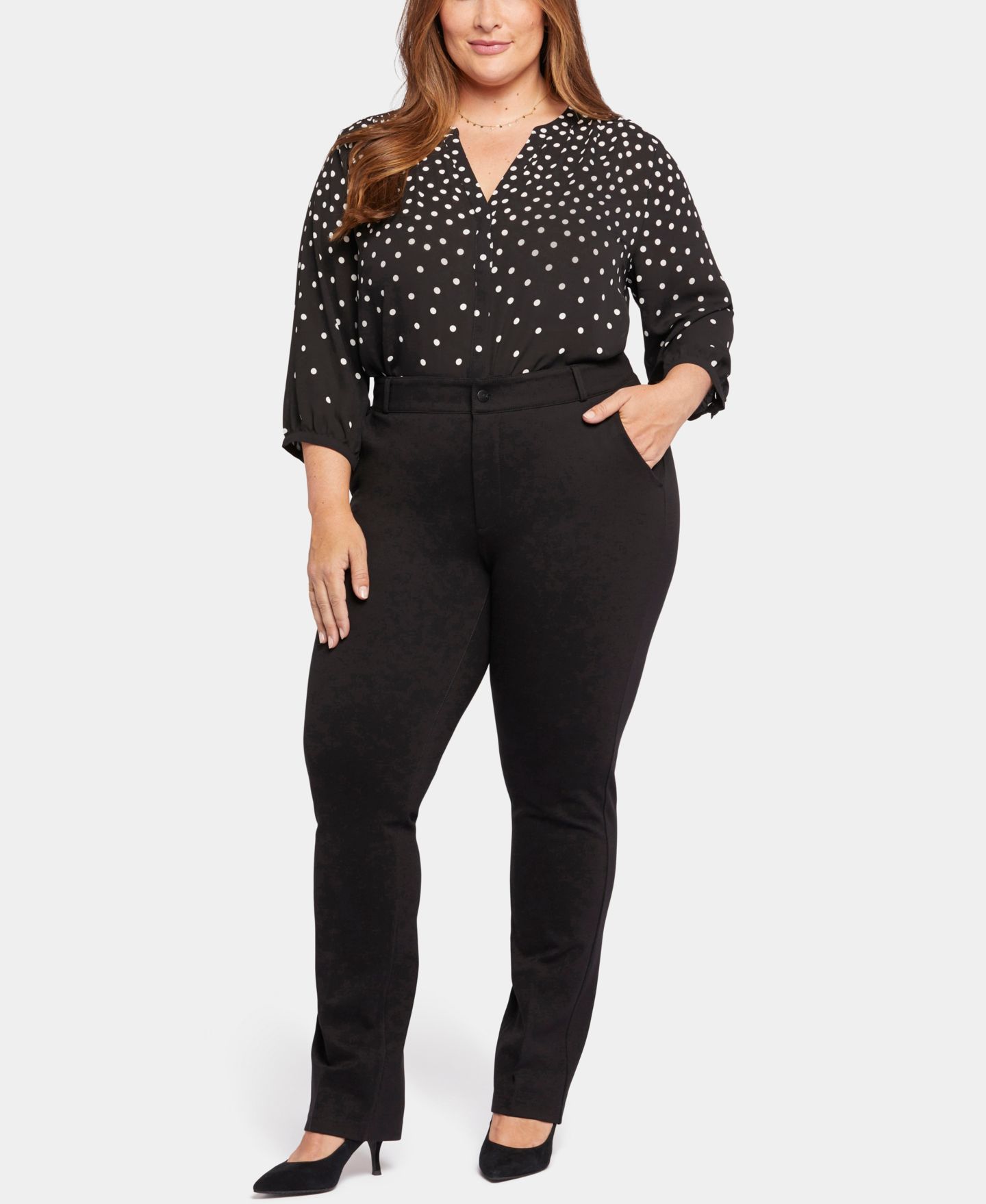 Женские брюки NYDJ Plus Size Classic Trouser, цвет: Чёрный — фото 1