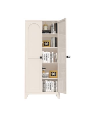 71" Locking Metal Storage Cabinet - Beige