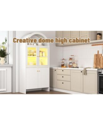 Streamdale Tech-Inspired Dome Cabinet- Snack Storage & LED Lighting