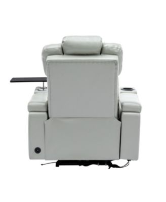 PU Leather Power Recliner w/ Cooling Cup Holder Bluetooth & USB