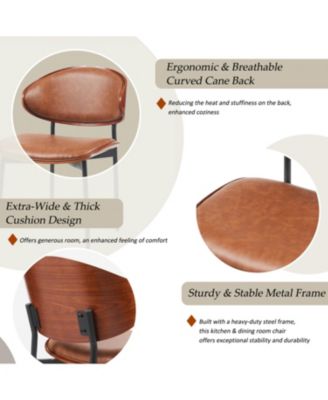 Bentwood Dining Chairs - Set of 2 Leather Seats