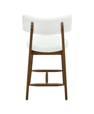 Mid Century Modern Counter Stool (Sets of 2) Walnut +Beige