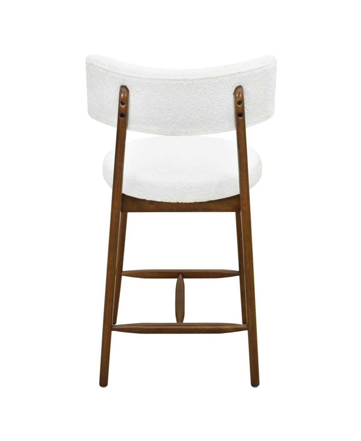 Streamdale Furniture Mid Century Modern Counter Stool (Sets of 2) Walnut +Beige