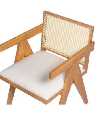 Streamdale Cane Upholstered Dining Chairs (Set of 2) Black/Natural