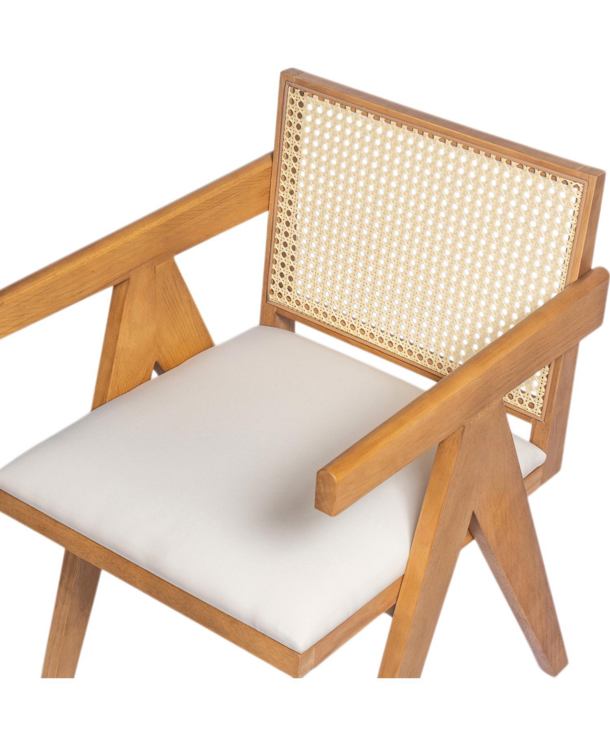 Streamdale Furniture Cane Upholstered Dining Chairs (Set of 2) Black/Natural