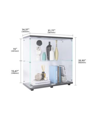 Glass Display Cabinet with Lock & Doors