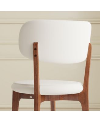 Streamdale Modern White PU Leather Dining Chairs (Set of 2)