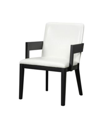 Wood & PU Leather Upholstered Dining Chairs Set of 2