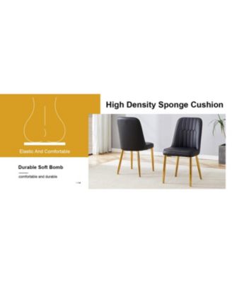  Modern PU Leather Dining Chairs with Gold Legs