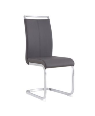 Modern Grey PU Leather Dining Chairs (Set of 2)