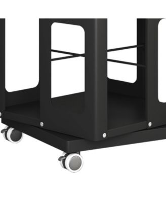 Rotating Steel Bookshelf with Wheels