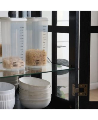 Antique Curio Cabinet with Glass Doors & E26 Bulb