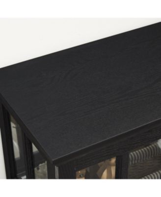 LED Curio Cabinet with Adjustable Shelves - BLK