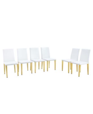 PU Leather Chairs with Gold Legs (Set of 4)