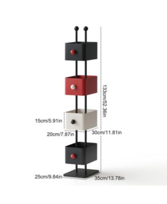  Black & Red Bookshelf/Side Table/Magazine Rack