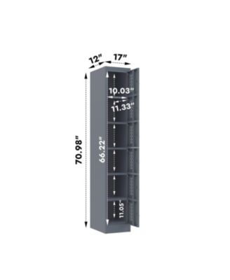 Metal Garage Cabinet - 6-Compartment Steel Locker