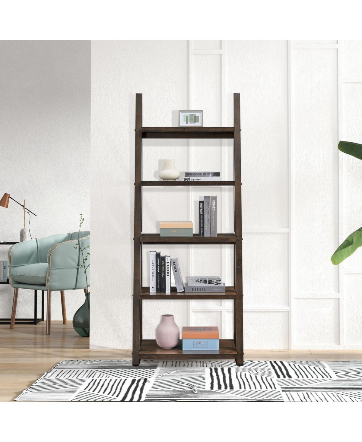 Streamdale Furniture 5-Tier Storage Shelf with Ladder Design