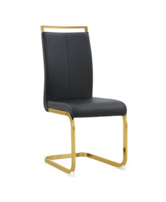 Modern Black Faux Leather Dining Chairs (Set of 4)