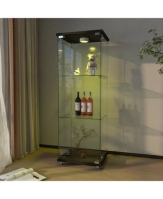 LED Glass Display Cabinet - Black