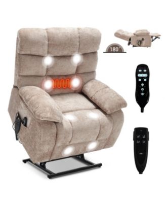  Lift Recliner Heat Massage Dual Motor Infinite Position 350 LBS