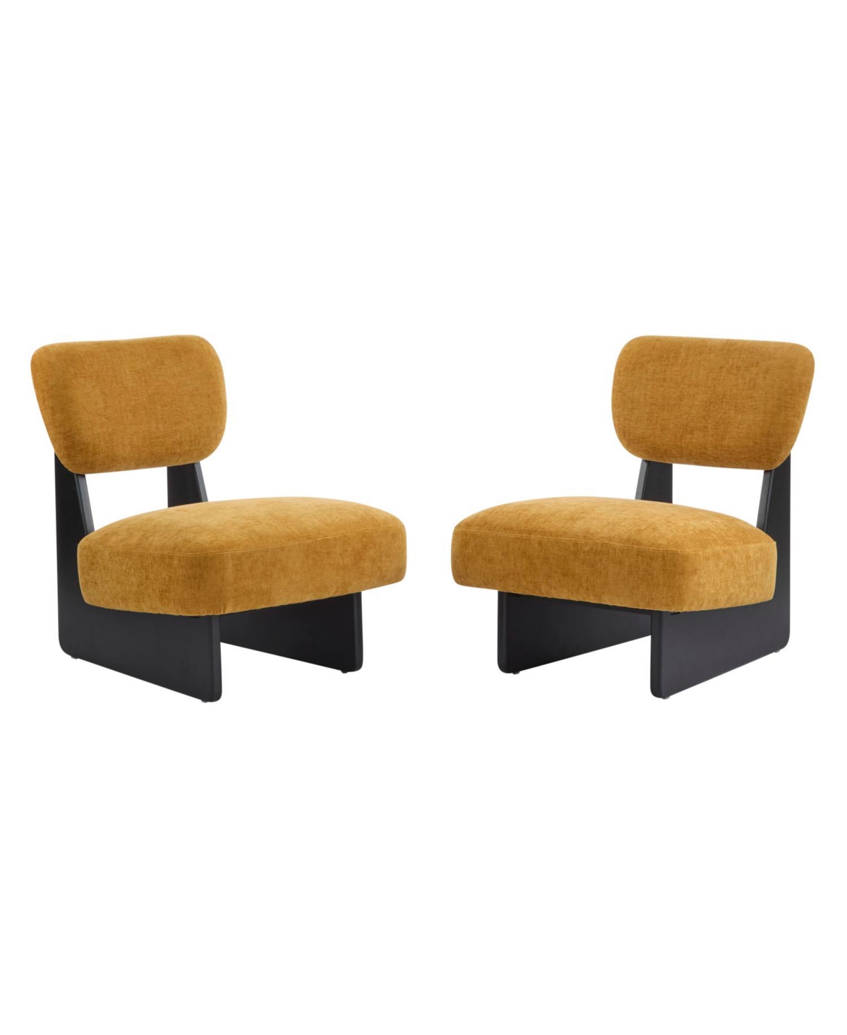 Streamdale Furniture Modern Lounge Chairs - Walnut Finish (Set of 2