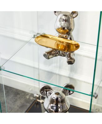 American Glass Display Cabinet - Tempered Glass, Soft-Close Drawer, 3 Shelves