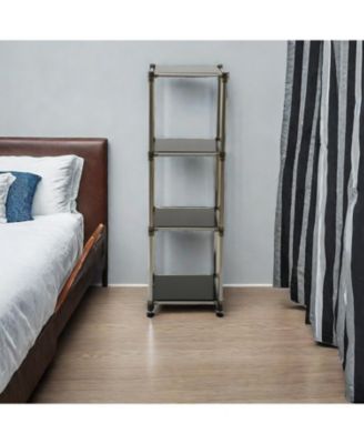 Streamdale Black 4-Tier Stainless Steel Shelving Unit - Heavy Duty, Durable