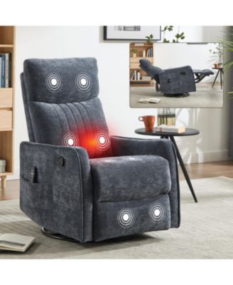 Heat Massage Rocker Swivel Recliner