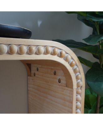 59in Natural Wood Console Table with Wood Beads