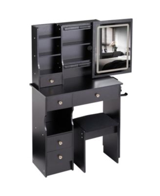 Vanity Table with Charging Station & LED Mirror