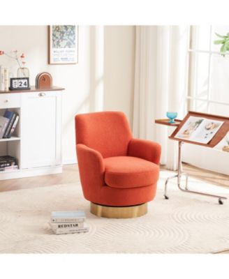  Orange Swivel Barrel Accent Chair for Living Room or Bedroom