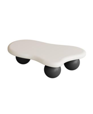  40 Inch Cloud Shaped Coffee Table with 3 Ball Legs for Living Room