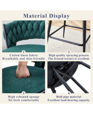 Retro Green Rotating Bar Stools (Set of 4)