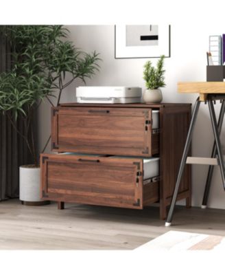 2 Drawer Farmhouse File Cabinet Filing Cabinet with Lock for Home Office