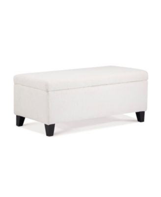 Streamdale White Boucle Storage Ottoman