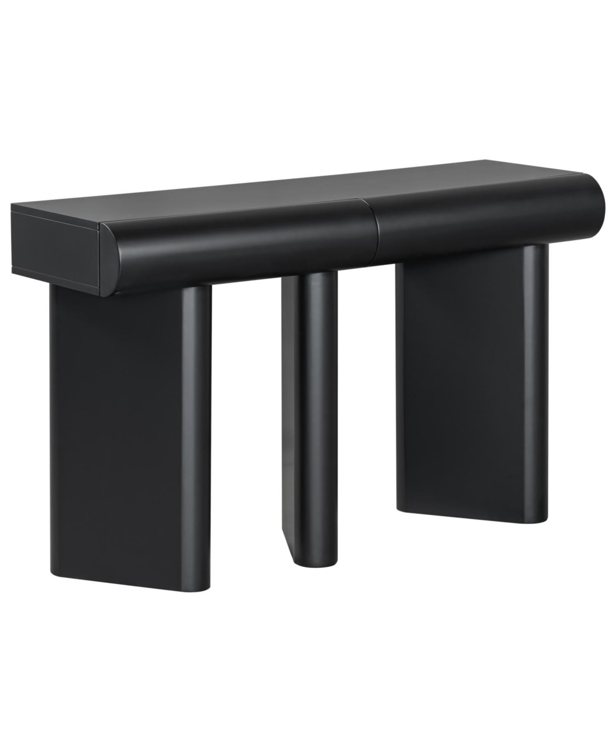 Streamdale Modern Black Entryway Table with Drawers & Geometric Legs