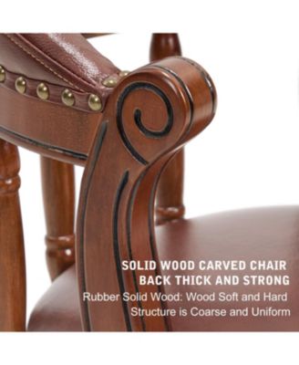 Leather Swivel Bar Stool, 26.5", Brown