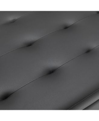  Dark Grey Leather Storage Bench 43.3