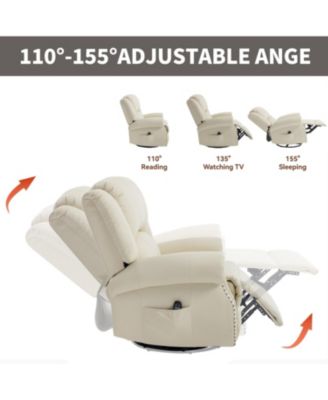 Heat Massage Rocker Swivel Recliner Chair