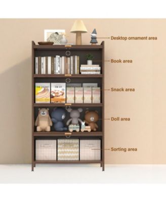 57" Metal Flip Door Cabinet - Walnut