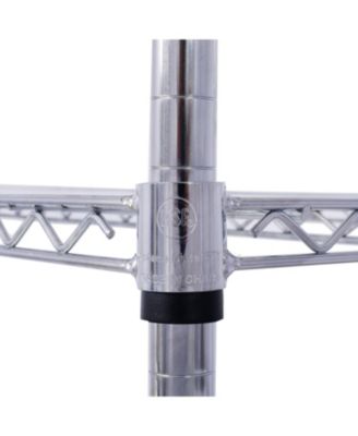 6 Tier 6000lbs NSF Metal Wire Shelf Unit w/Wheels & Liners Chrome