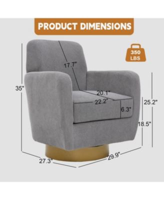 360 Ergonomic Fabric Armchair for Living Room or Bedroom
