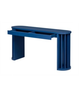 59" Oak Veneer Console Table