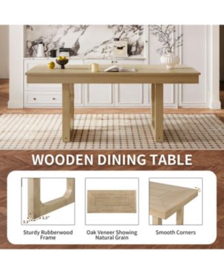 Farmhouse Extendable Dining Set with 6 Upholstered Chairs