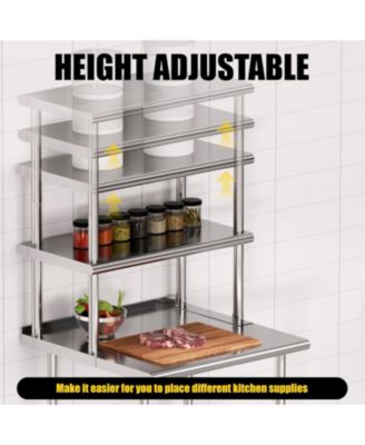 Double Overshelf 2 Tier Stainless Steel 12x36"