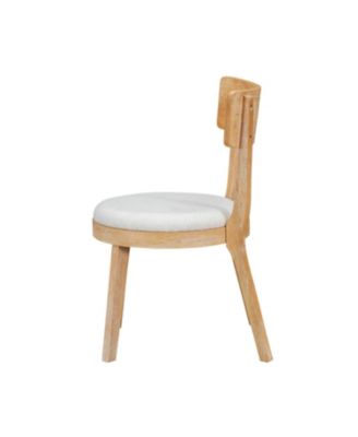 of 2 Modern Upholstered Dining Chairs, Rubberwood