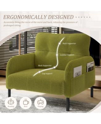 Corduroy Wide Seat Chair - Living/Bedroom