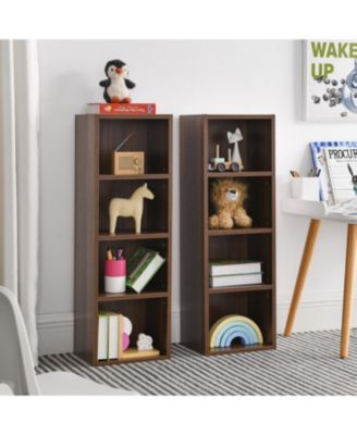  8-Tier Media Tower Rack, Adjustable Shelves, Tall Bookcase