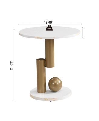 Golden Nesting Coffee Table Set - Oval & Round