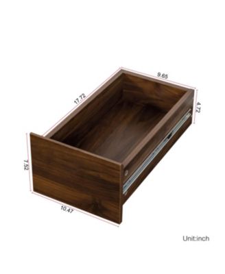  70.87" Display Cabinet, 4-Tier Shelf, Drawers, Modern Wooden Bookshelf